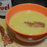 Beer, cheddar & bacon soup